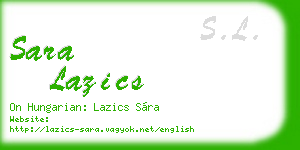 sara lazics business card