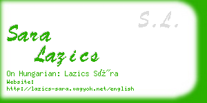 sara lazics business card